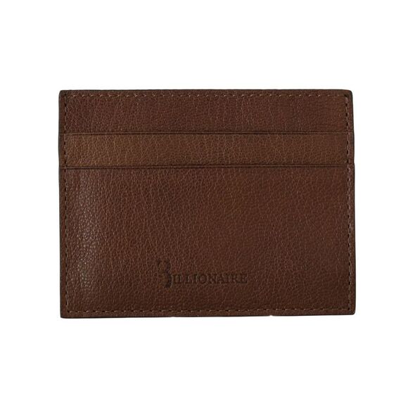 Billionaire Italian Couture Brown Leather Cardholder Men's Wallet - Picture 2 of 6